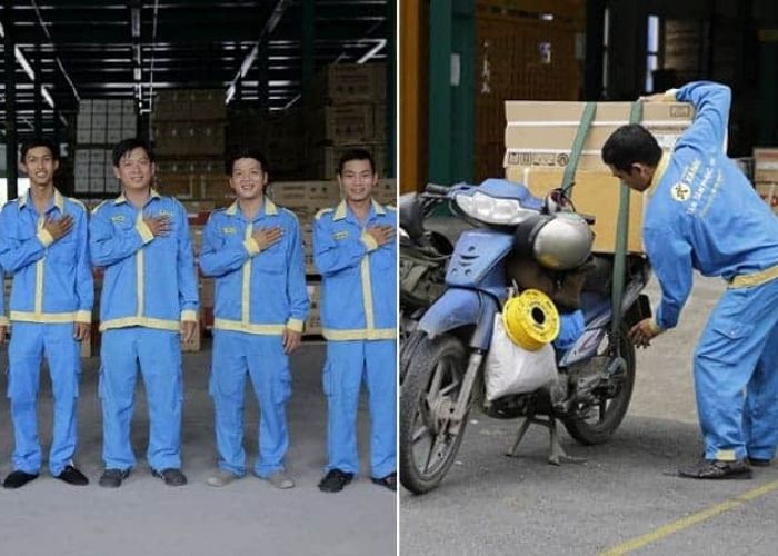 Đồng phục nhân viên giao hàng Điện Máy Xanh giúp nhận biết và nâng cao tầm thương hiệu