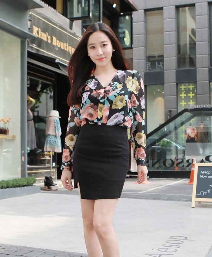 Sơ mi hoa Hàn Quốc thanh lịch, cực bắt mắt