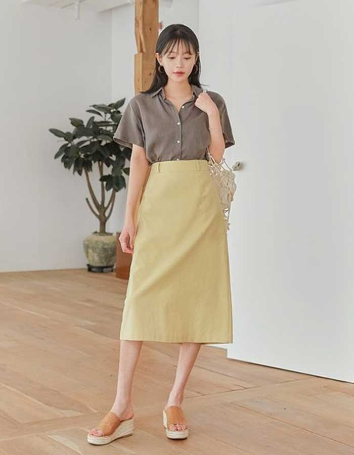 Mẫu chân váy công sở đẹp dáng Wrap Skirt