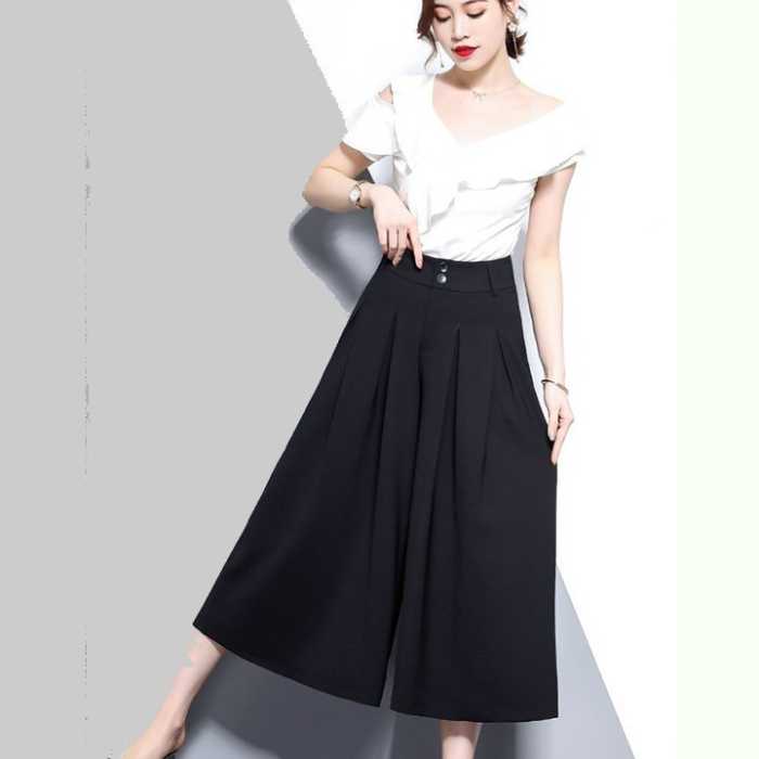 Quần voan ống rộng culottes ấn tượng