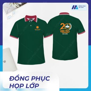 Mẫu đồng phục họp lớp 20 năm đại học Đại Nam màu xanh lá- đồng phục Hải Anh